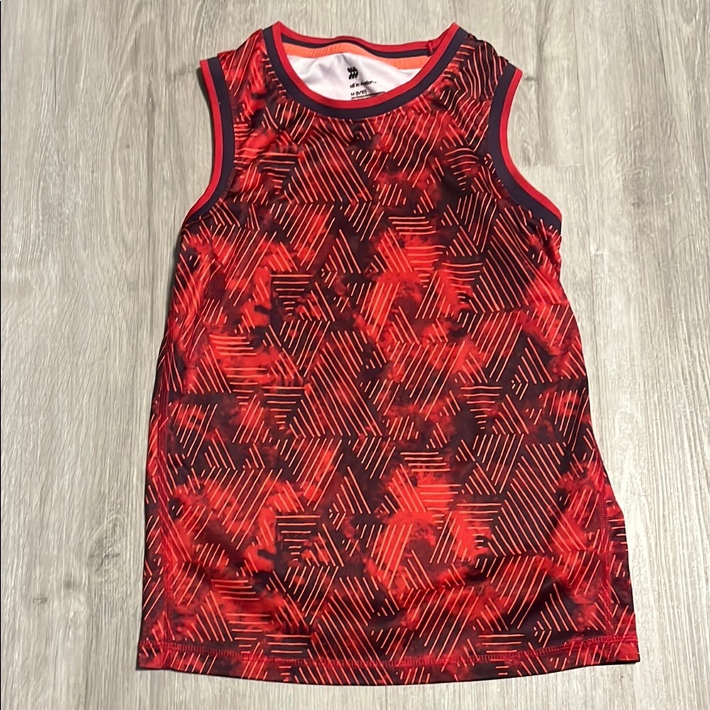 All in Motion Red Patterned Kids Tank Top